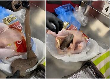 Pasajero esconde arma dentro de pollo crudo en aeropuerto de Florida