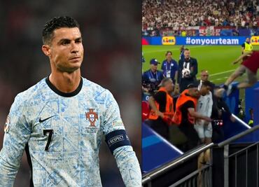 Fanático de Cristiano Ronaldo se lanza desde la tribuna para abrazarlo; se reporta grave. VIDEO