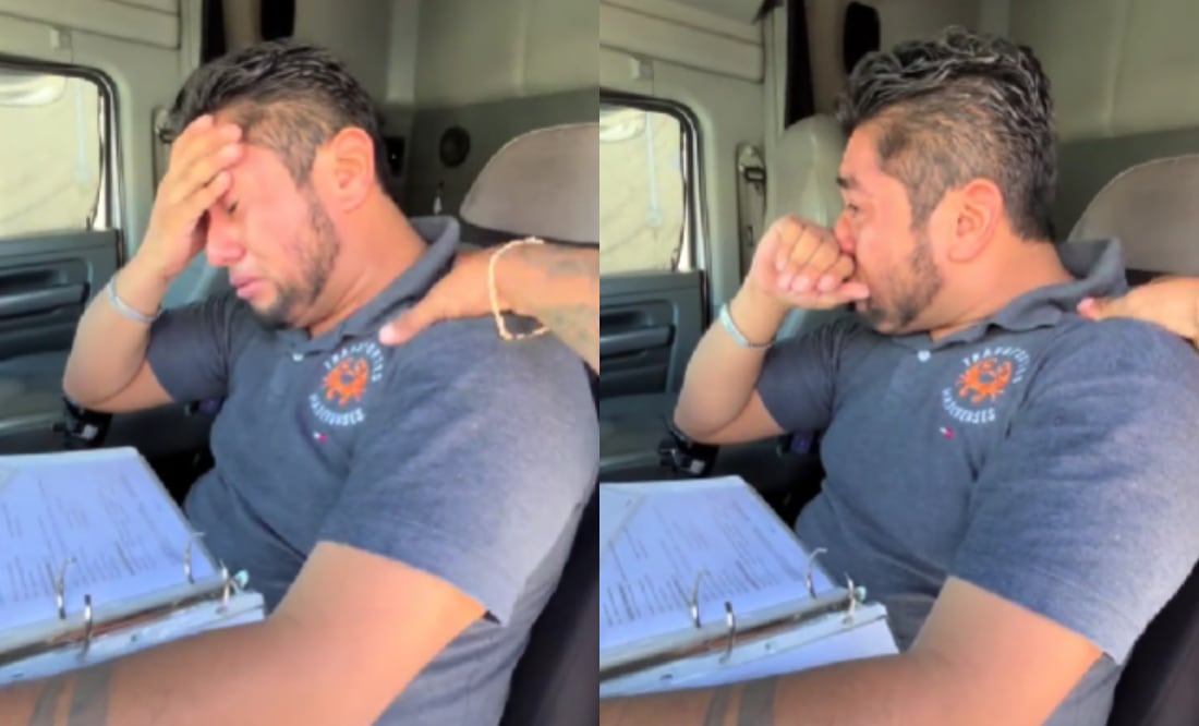 Trailero llora por miedo a perder su trabajo tras accidente. ¿La empresa lo respalda?. Foto: Captura TikTok