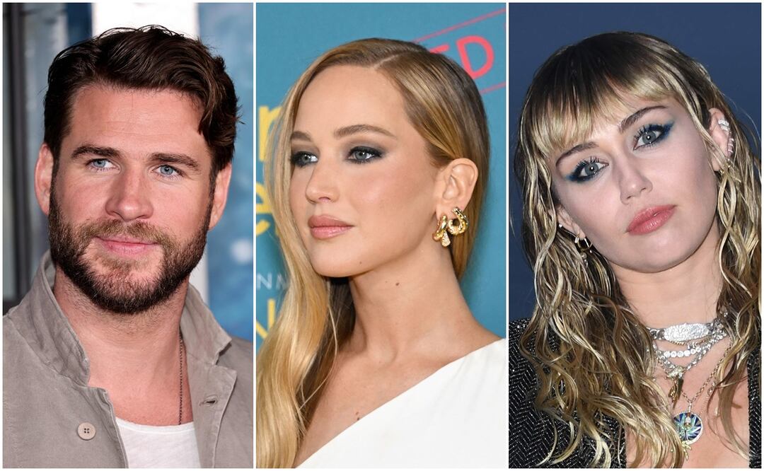 Jennifer Lawrence habla de ser la tercera en discordia en relación de Liam Hemsworth y Miley Cyrus. Foto: AFP