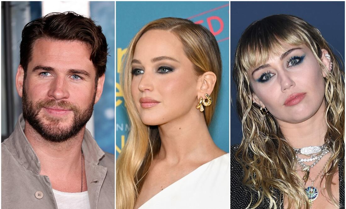 Jennifer Lawrence habla de ser la tercera en discordia en relación de Liam Hemsworth y Miley Cyrus. Foto: AFP