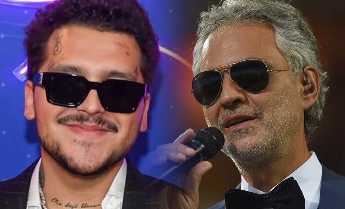 El único mexicano; Christian Nodal cantará con Andrea Bocelli en su 30 aniversario de carrera. Foto: EFE