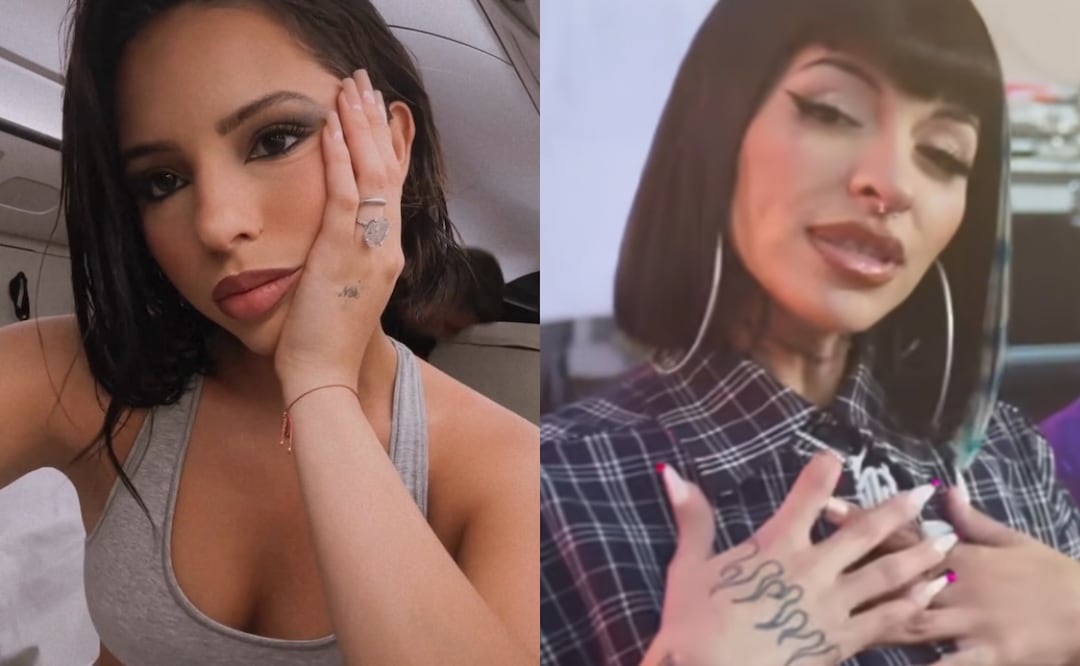 “Quiere ser ella” acusan a Ángela Aguilar de copiar a Cazzu con el mismo anillo. Foto: Tomada de Instagram @angela_aguilar_ / Youtube Los Ángeles Azules.