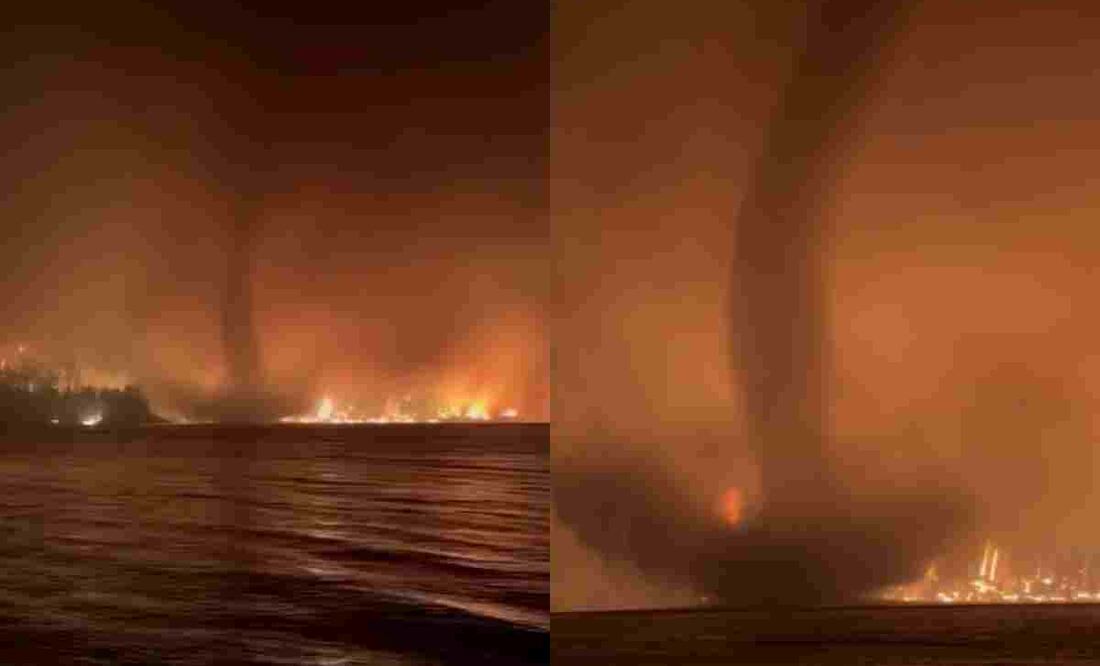 El tornado de fuego es un fenómeno inusual en la región de Canadá. Foto: tomada de video
