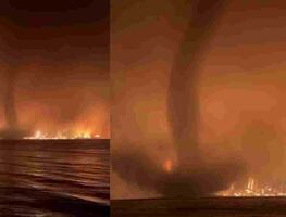 Video. Captan impresionante tornado de fuego en Canadá durante incendios forestales