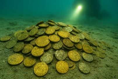 Hallan tesoro español de un millón de dólares en Florida: más de 1,000 monedas de oro y plata ocultas bajo el mar