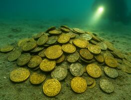 Hallan tesoro español de un millón de dólares en Florida: más de 1,000 monedas de oro y plata ocultas bajo el mar