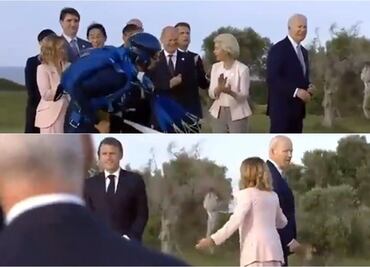 Otra más de Biden. Luce desorientado con líderes del G7. VIDEO