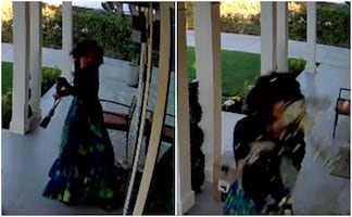 Escalofriante video muestra a mujer destrozando casa en California con pico