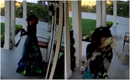 Escalofriante video muestra a mujer destrozando casa en California con pico