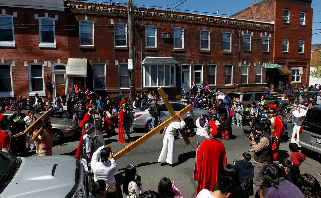 Procesión de Viernes Santo en Filadelfia. Foto: AP