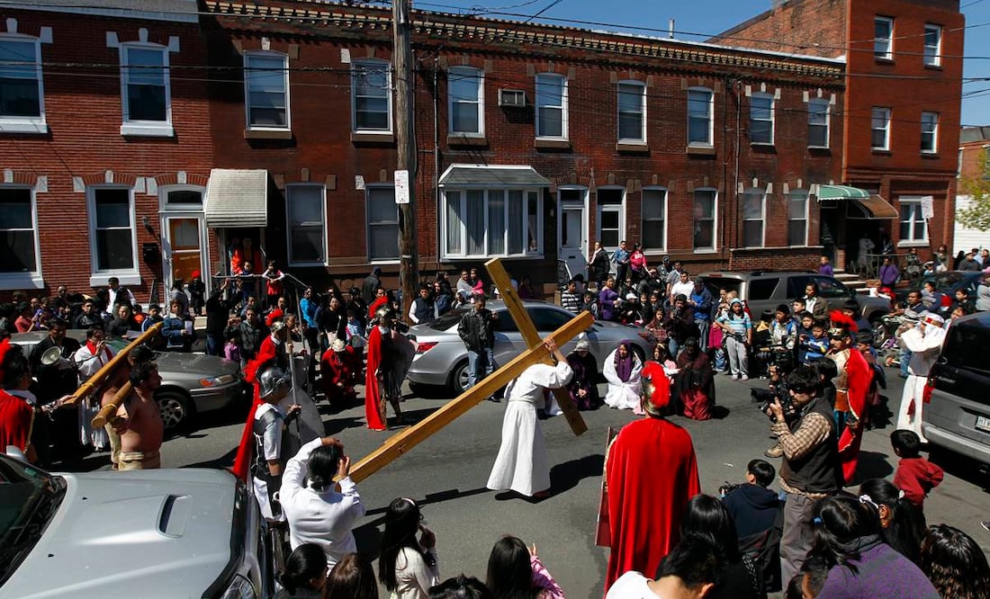 Procesión de Viernes Santo en Filadelfia. Foto: AP