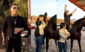Ángela Aguilar le regala caballo a Nodal por su cumpleaños: “Le hubiera comprado un pony… por la estatura”, dicen 