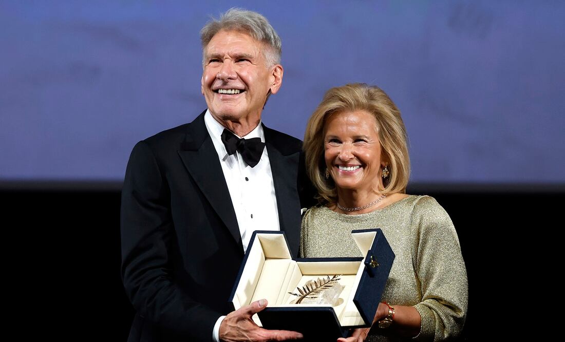 El Festival de Cannes entregó una Palma de Oro honorífica por sorpresa a  Harrison Ford. Foto: EFE/EPA/Sebastien Nogier