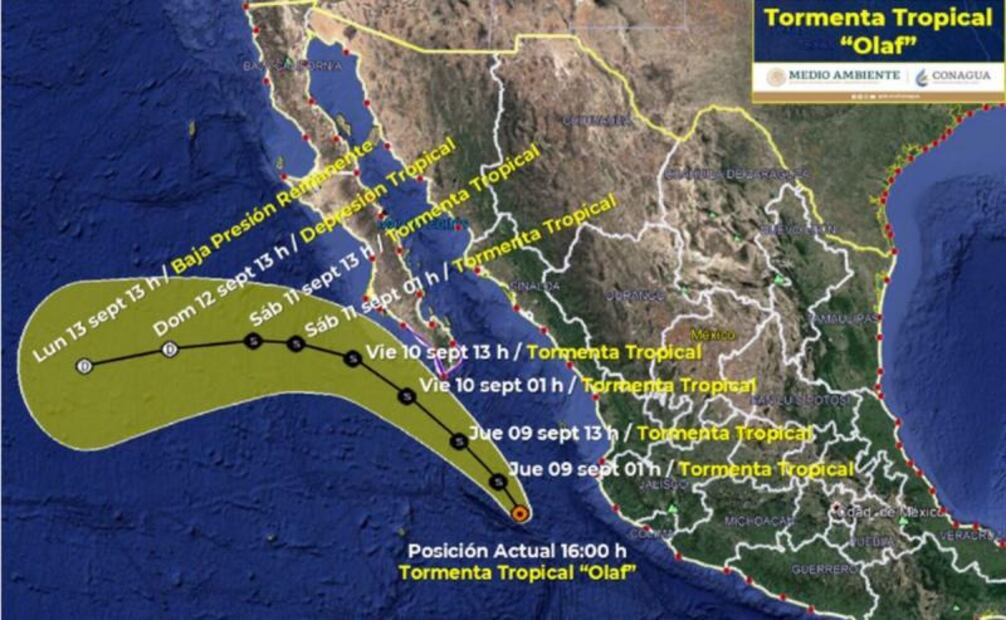 Alerta en Jalisco y Baja California por tormenta tropical Olaf