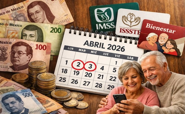 ¿Cuándo pagan en abril 2026? Calendario oficial de pensiones IMSS, ISSSTE y Bienestar