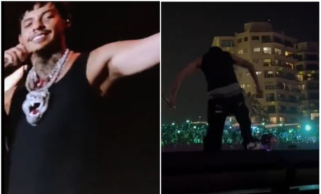 Natanael Cano explota en pleno concierto: golpea a DJ y destruye su equipo: "Se me puso bravo". Tomada de video de X