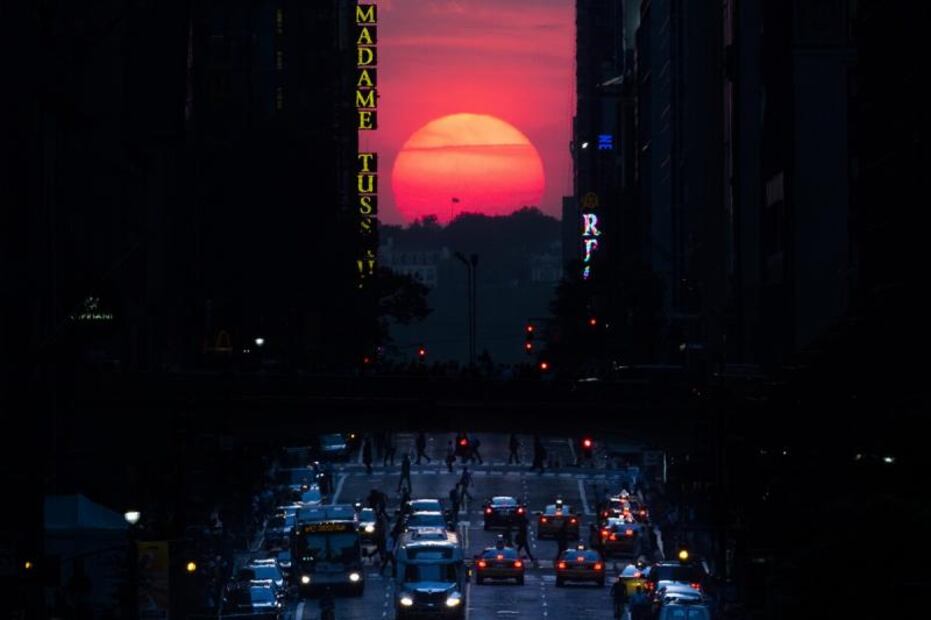 El "Manhattanhenge", la puesta de sol que se alinea con las calles de Nueva York