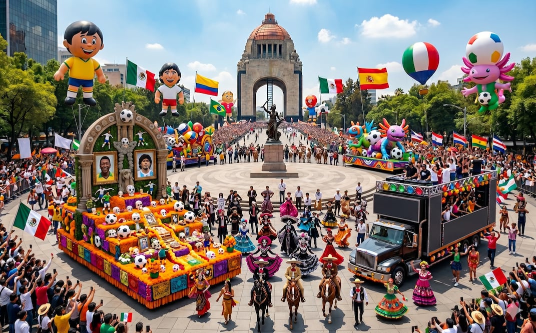 CDMX prepara el Gran Desfile Mundialista con catrinas, cempasúchil y una ofrenda para Pelé y Maradona: fecha, hora y ubicación. Foto: IA