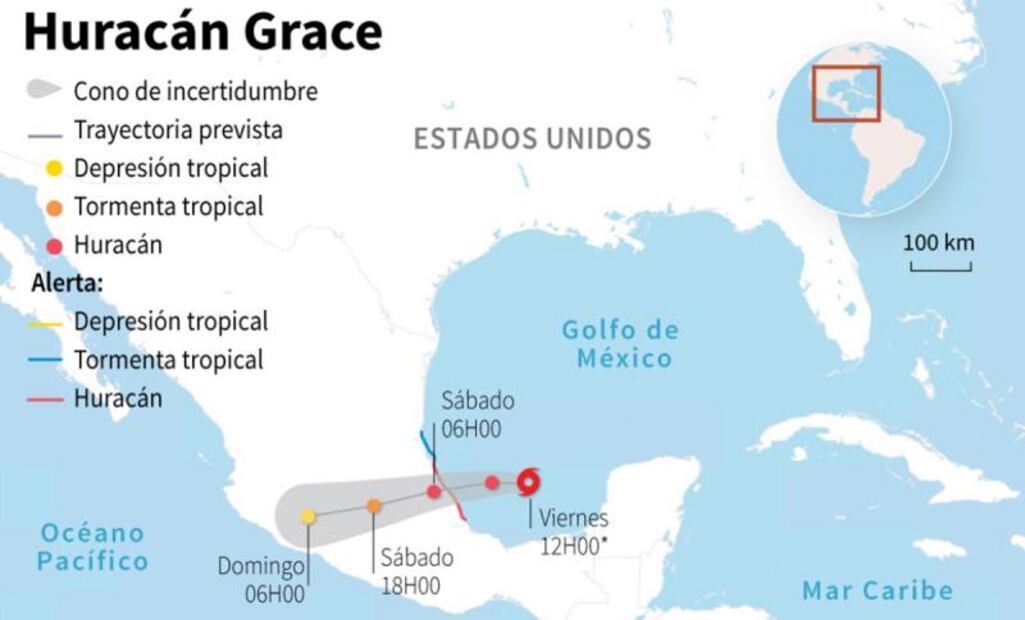 Grace vuelve a tomar fuerza de huracán; se dirige a Veracruz
