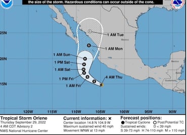 Tormenta Orlene tocará tierra como huracán en Pacífico mexicano