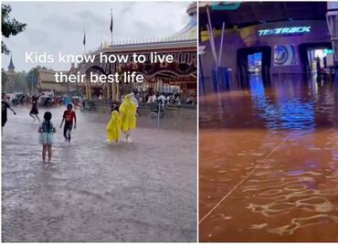 Se inunda Disney World en Florida; turistas captan momento