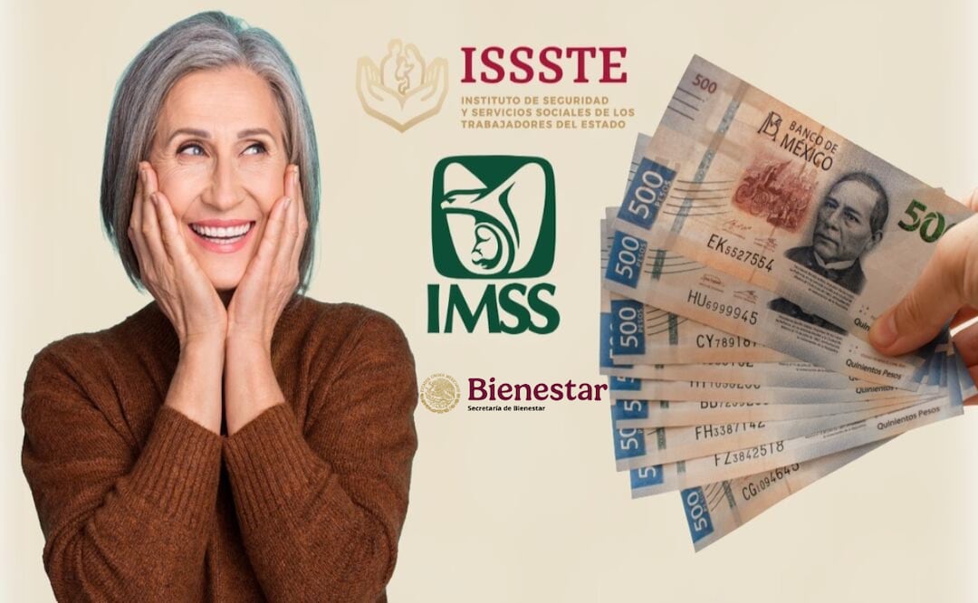 ¡Sorpresa de última hora para pensionados! Adultos mayores que recibirán dinero este 28 de noviembre. Foto: IMSS / ISSSTE / Secretaría de Bienestar / Adobe