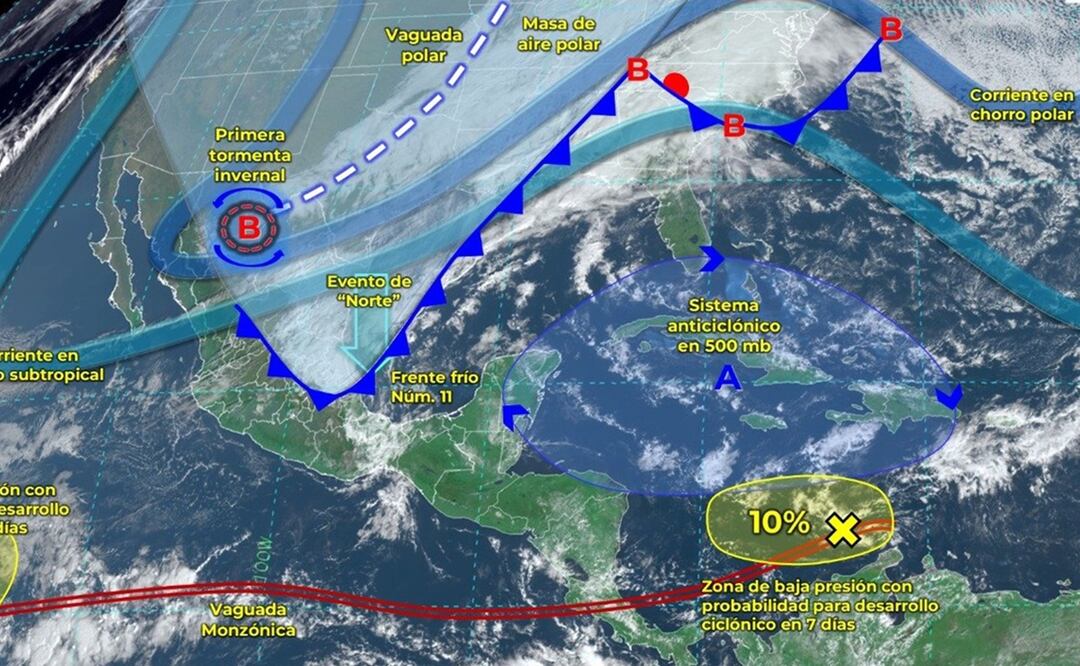 Primera tormenta invernal de la temporada. Foto Twitter: @conagua_clima