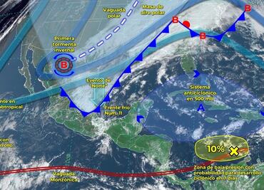 Primera tormenta invernal de la temporada provocará caída de agua nieve en estos estados de México