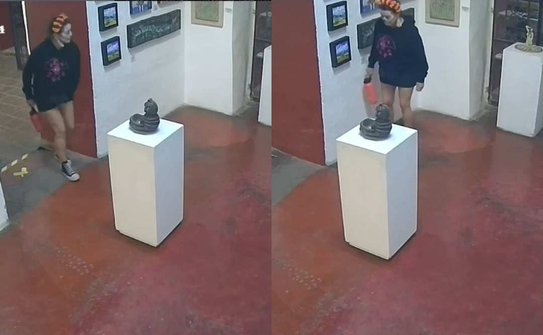 Turista causa indignación por orinar en plena galería de arte en Oaxaca. Foto: Tomada de Instagram @lamanomagicagaleria