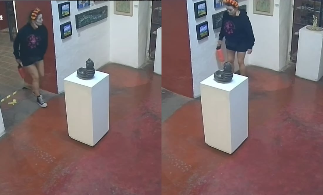 Turista causa indignación por orinar en plena galería de arte en Oaxaca. Foto: Tomada de Instagram @lamanomagicagaleria