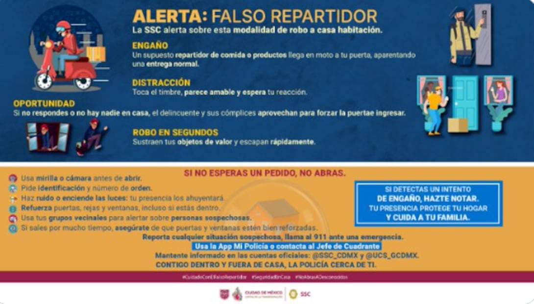 Foto: SSC / Alerta: Falso Repartidor
