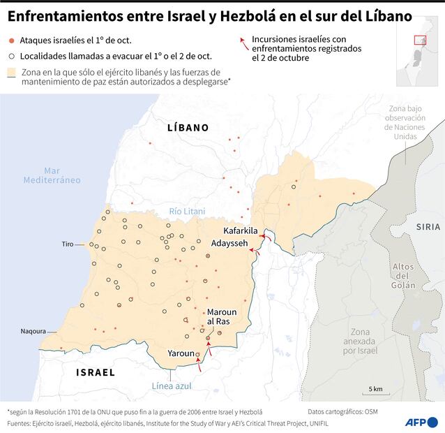 Hezbolá lanza 100 cohetes contra Israel en las últimas tres horas, según Ejército israelíPhoto by AFP)