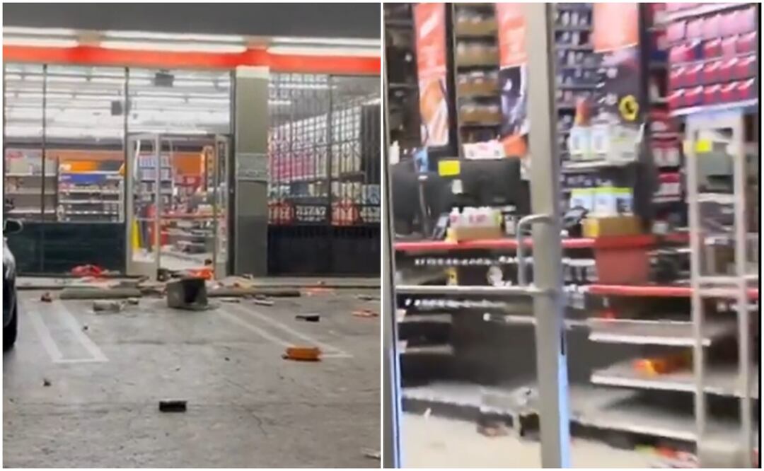Saquean tienda AutoZone tras toma de calle en el sur de Los Ángeles. Foto tomada de X ProtectTheWorld