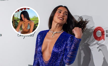 Dua Lipa impacta en Instagram con espectacular bikini a rayas y figura torneada