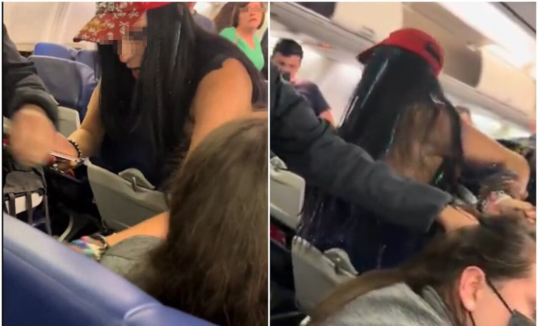 Pasajera ‘poseída’ escupe, insulta y patea en pleno vuelo Southwest y termina arrestada. Foto tomada Twitter