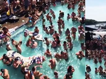 Video. 'Olvidan' distanciamiento y organizan fiesta masiva en piscina