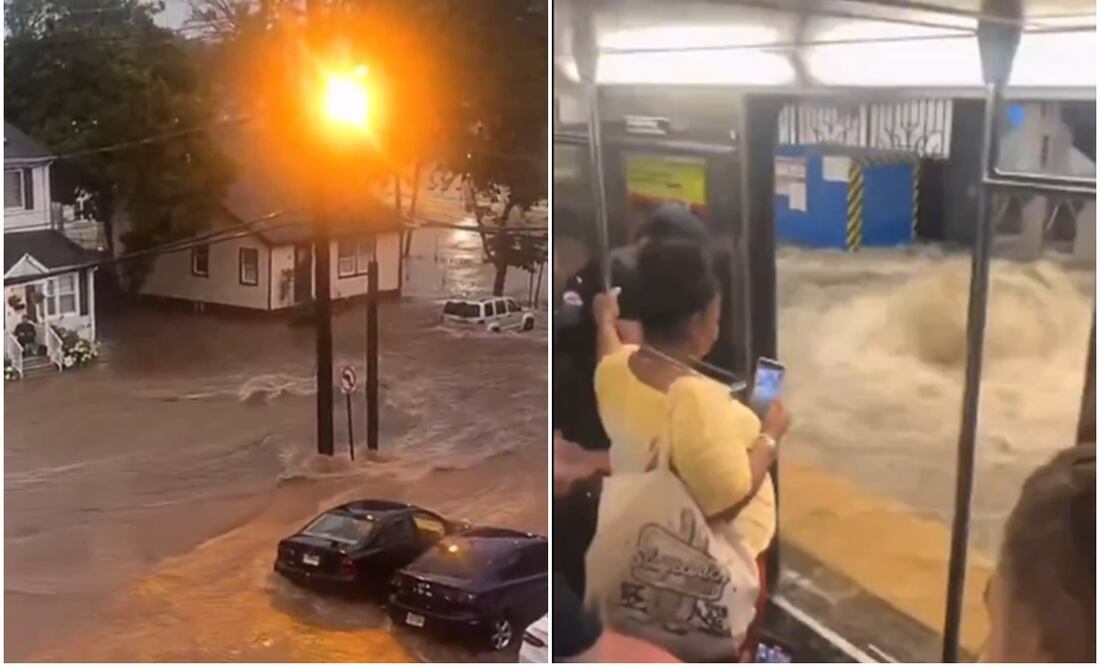 Lluvias torrenciales inundan Nueva York y Nueva Jersey: continúan las alertas por más tormentas esta semana. Fotos tomadas de videos de X
