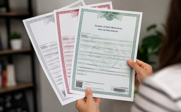 ¿Tu acta de nacimiento es roja, verde o blanca? ¿Cuál es válida en 2026?