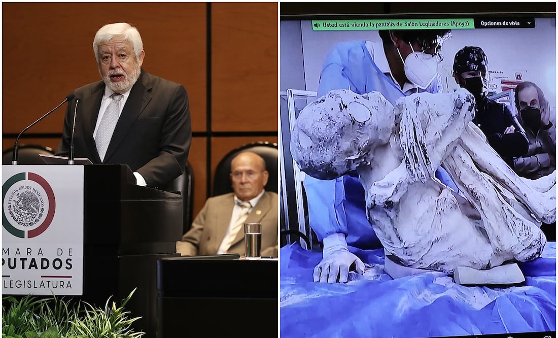 Jaime Maussan presenta pruebas de "seres extraterrestres" en México. Foto: EL UNIVERSAL / Berenice Fregoso