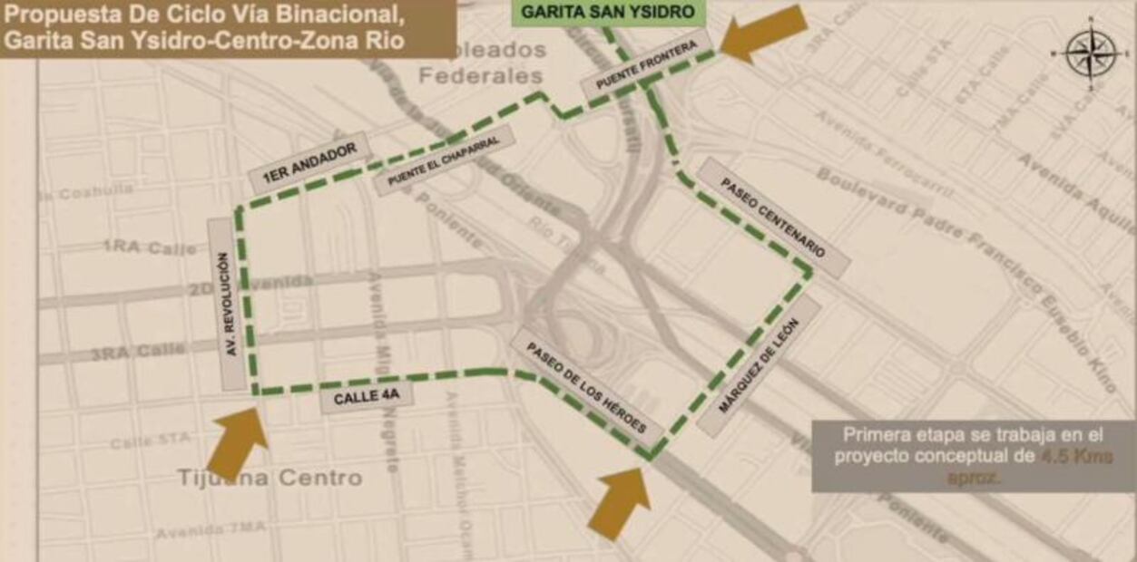 Construirán ciclovía para cruzar la frontera de Tijuana a San Diego 