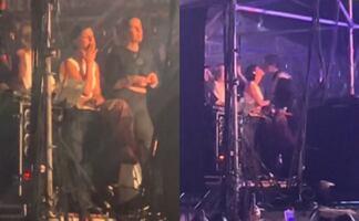 Captan a Ángela Aguilar fumando en concierto de Christian Nodal; ¿Y el embarazo? VIDEO
