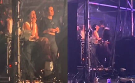 Captan a Ángela Aguilar fumando en concierto de Christian Nodal; ¿Y el embarazo? VIDEO