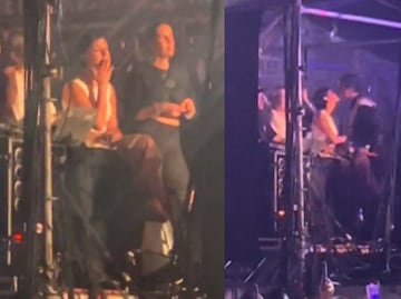 Captan a Ángela Aguilar fumando en concierto de Christian Nodal; ¿Y el embarazo? VIDEO