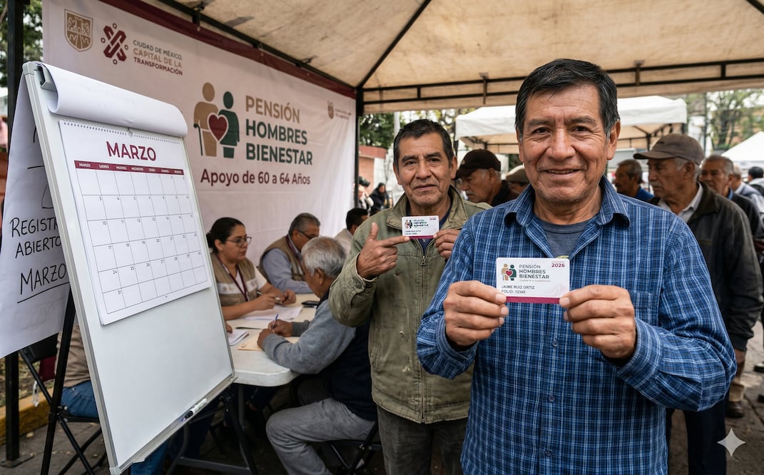 Pensión Hombres Bienestar 2026: últimos días de registro para recibir 3 mil pesos en CDMX. Foto: IA