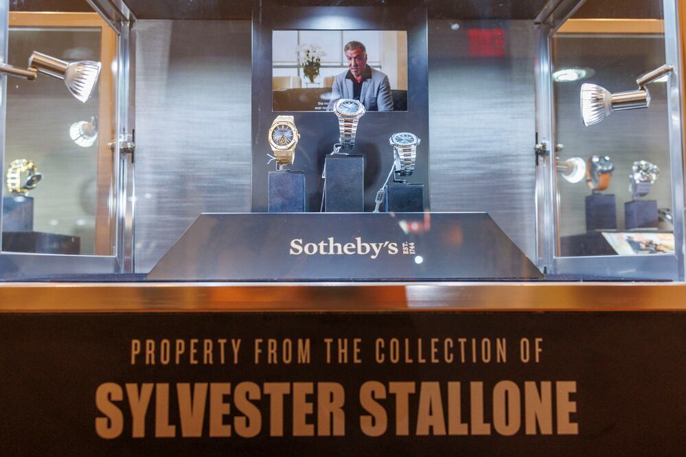 Sylvester Stallone subasta sus relojes de lujo; el Grandmaster Chime alcanza los 5.4 MDD. FOTO: EFE / Sarah Yenesel