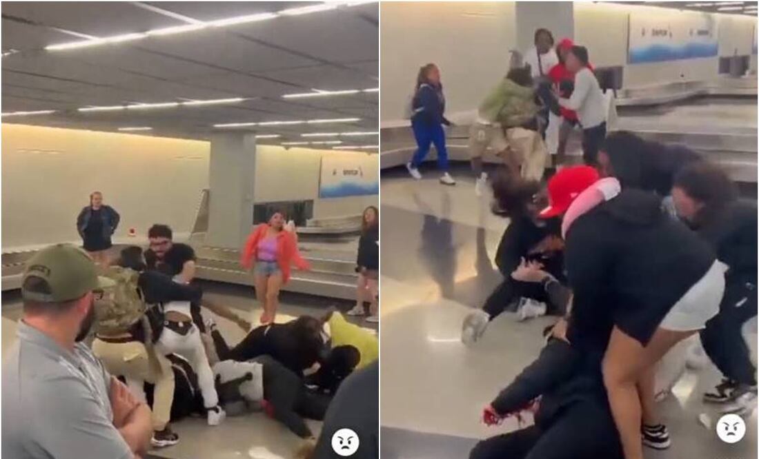 Al menos dos personas fueron detenidas por la pelea en el Aeropuerto Internacional O'Hare de Chicago. Foto tomada de video