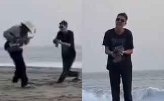 Captan a hombre que agrede y corre a músicos mexicanos en playa de Zicatela, Oaxaca. VIDEO