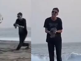 Captan a hombre que agrede y corre a músicos mexicanos en playa de Zicatela, Oaxaca. VIDEO