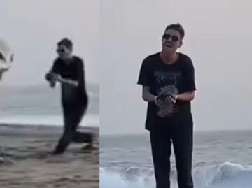 Captan a hombre que agrede y corre a músicos mexicanos en playa de Zicatela, Oaxaca. VIDEO